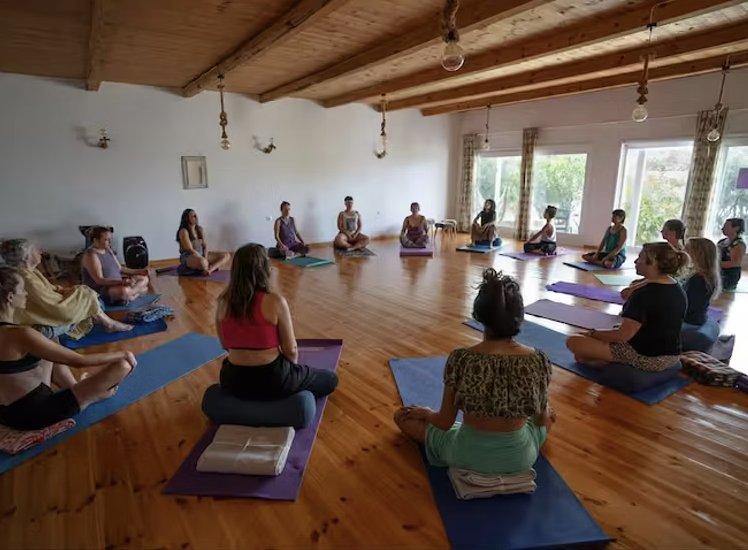 The 90 sqm wooden yoga shala with sea view